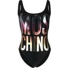 Dam - Vattentät Badkläder Moschino Rainbow Logo Baddräkt Polyester - Svart
