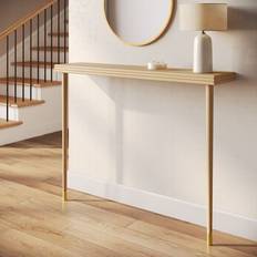 Brown - Oaks Console Tables Rayne Small Narrow Solid Weathered Oak 115cm Console Table