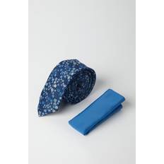 Burton Slipsar Burton Ditsy Tie And Plain Pocket Square - Navy