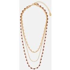 Red Necklaces Accessorize Heart Layered Necklace - Red