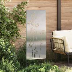 vidaXL Garden Privacy Screen Floral Silver 50 x 140 cm