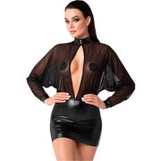 Transparent Kjoler Noir Handmade Gennemsigtig Kjole Wetlook Nederdel - Sort