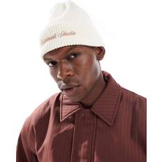 Jack & Jones Women Headgear Jack & Jones Original Studio Embroided Rib Beanie Cream White