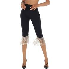 Burberry Women Underwear Burberry Ladies Black Charente Crystal Fringed Stretch Jersey Leggings