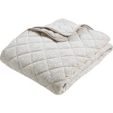 Catherine Lansfield Corded Leaves 240x260 cm Gold Bedspread Beige