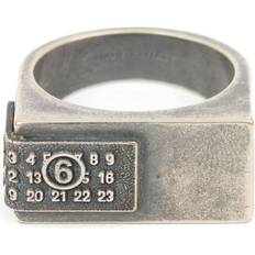 Signet Rings MM6 Maison Margiela Numbers Motif Brass Ring - Silver