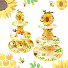 Yellow Cake Stands Shein Yellow Holder 3 Tier Cake Stand