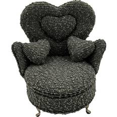 Gråa Smyckesförvaring Versa Polyester Metall Speglar Trä MDF 12 x 19 x 18 cm - Grå