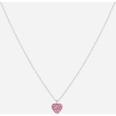 Little Miss Lovely Halsband Little Miss Lovely Silverhalsband För Barn Rosa Hjärta