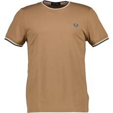 Fred Perry Brown T-shirts Fred Perry Mens Twin Tipped T-Shirt - Tan