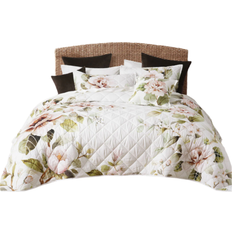 Florals Bedspreads HOD Home Bianca Rosalia Floral Printed Coverlet Set Bedspread White