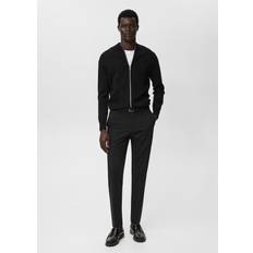Mango Herr Koftor Mango Zipped Knit Cardigan Black