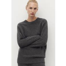 Mango Round Neck Knitted Sweater - Charcoal
