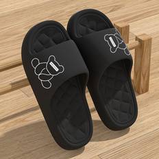 Black Slides Temu Women's Cute Cartoon Bear Slide Sandals Lightweight Eva Non-slip