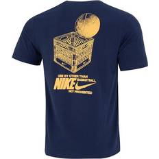 Nike Natural T-shirts Nike Logo Geometry Pattern Printing Round Neck Short Sleeve - Navy Blue