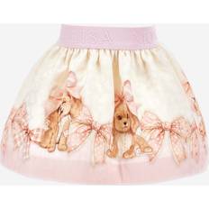 Baby Girls Quilted Puppy Skirt - Yellow Cream