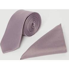 Burton Herr Slipsar Burton Dusty Mauve Tie and Pocket Square - One Size