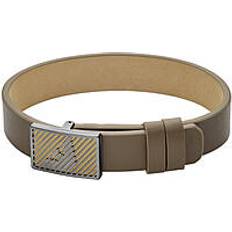 Men - Multicoloured Bracelets Emporio Armani ID Armband Leder - Braun