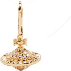 Vivienne Westwood Crystal Embellished Orb Earrings Brass - Gold