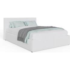 Small double side lift ottoman bed GFW Side Lift White 136x202cm