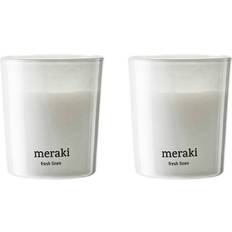 Meraki Fresh Linen White Scented Candle