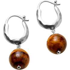 Brun Øreringe Pernille Corydon Earth Earrings 25 mm Silver
