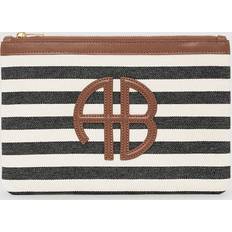 Dame - Multifarvet Clutch tasker Anine Bing Lili Pouch Tasker - Black/Nature Stripe