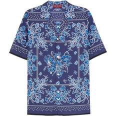 Gucci Skjorter Gucci Floral Cotton Bowling Shirt - Blue
