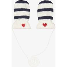Cotton Mittens Children's Clothing Petit Bateau Striped Cotton Knit Mittens - Navy Blue Ivory