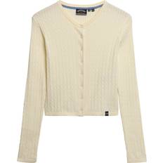 Superdry Cardigans Superdry Micro Cable Cardigan - Off White