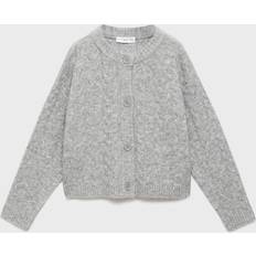 M Cardigans Children's Clothing Mango Knitted Button Cardigan Medium Heather Grey