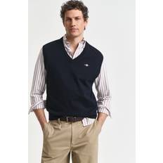 Gant Men Vests Gant Classic Cotton Knit Vest - Navy Blue