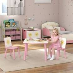 Child Table Kid's Room Aiyaplay 3-Piece Kids Table with 2 Chairs Set