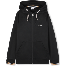 Drenge - Polyester Trøjer BOSS Hooded Cardigan - Black