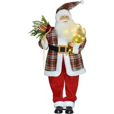 Red Decorations Homcom 133cm Animated Life Size Santa Claus Red Decoration