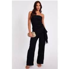Quiz Textured Palazzo Trousers - Black