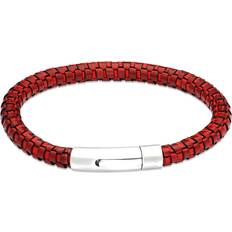 Men - Red Bracelets Unique B543ARE 21CM Leather Bracelet - Antique Red
