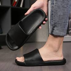 Slides Temu Casual Solid Color Eva Slides Non-slip Open Toe Bathroom Shoes