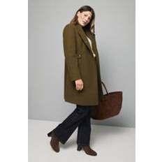 Green - Women Coats Wallis Womens Stand Up Collar Coat - Olive