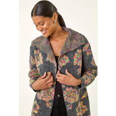 Florals Cardigans Roman Floral Jacquard Knit Cardigan - Dark Grey