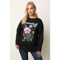 Yours Botanical Floral Sweatshirt Plus Size - Black