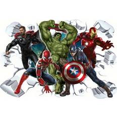 Green Self-adhesive Decorations Temu 3D Wall Sticker Featuring Superheroes Window Film