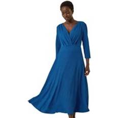 Roman Textured Wrap Midi Dress - Royal Blue