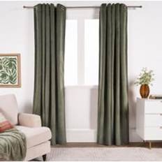 OHS Thermal Matte Velvet 2 Pair Eyelet Curtains 90 x 90 in