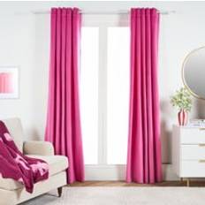 OHS Thermal Velvet Eyelet Curtains Pink 66 x 72 in