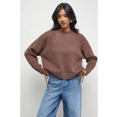 Warehouse Open Stich Tie Side Jumper - Chocolate