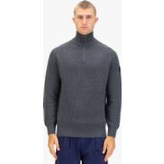 Watton Plated Quarter Zip Knit Jumper - Charcoal