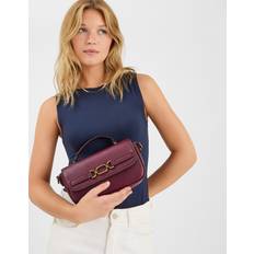Snaffle Crossbody Bag With Gold Buckle - Red
