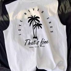 Golf Tank Tops Shein Printed Sleeveless Tank Top Outdoor Sportswear