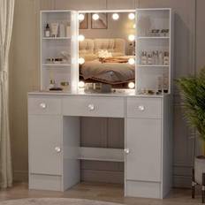 Makeup Vanity Desk With LED Mirror